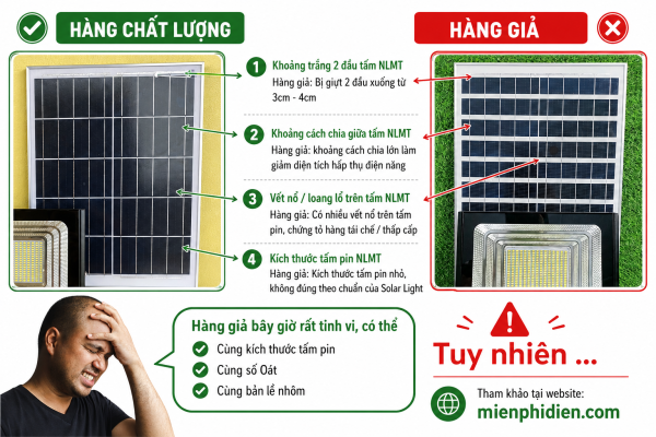 So sánh tấm pin đèn năng lượng mặt trời Mifidi Solar